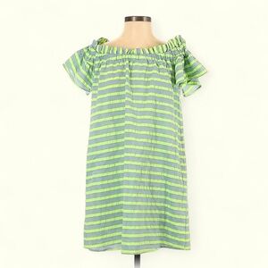 Anthropologie Corey Lynn Calter Green Striped Bayside Off Shoulder Dress Small